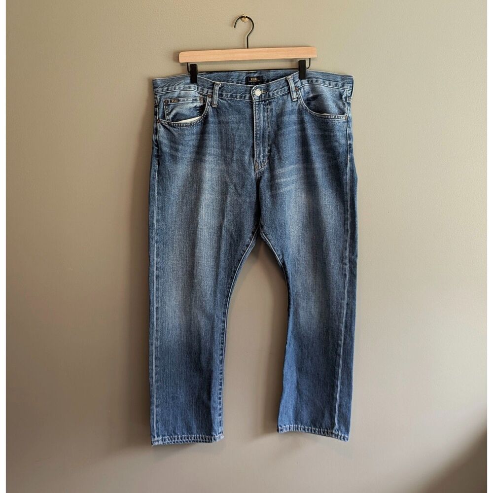 Polo Ralph Lauren Varick Slim Straight Jeans Mens 40x30 Blue Denim Pants Classic
